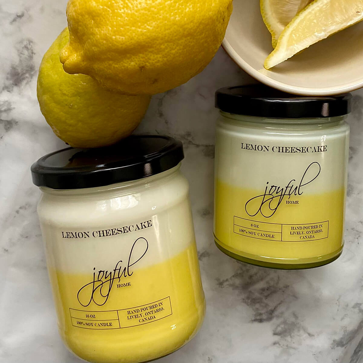 Lemon Cheesecake 16oz and 8oz Soy Wax Candle