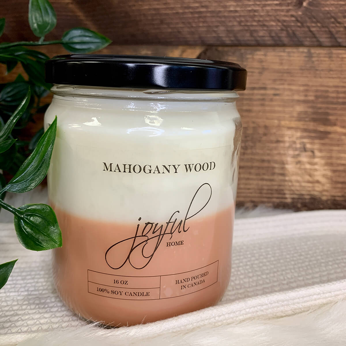 Mahogany Wood 16oz Soy Wax Candles