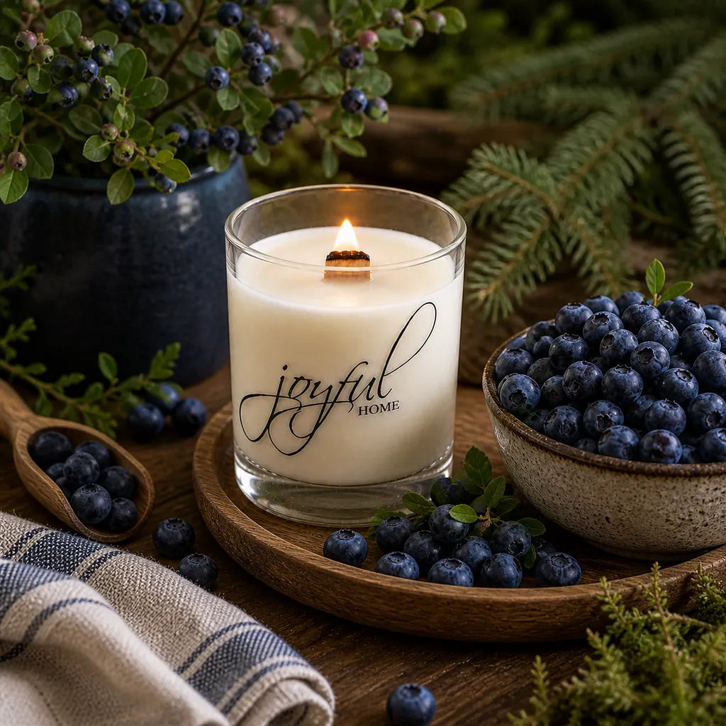 Joyful Home Northern Blueberries Crackling Wooden Wick Soy Wax Candle Joyful Home Northern Blueberries Crackling Wooden Wick Soy Wax Candle