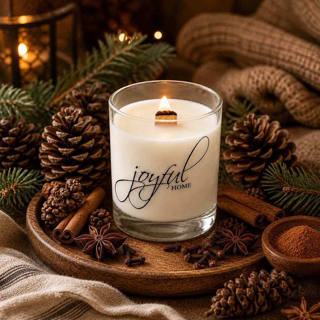 Joyful Home Pinecones Spice Crackling Wooden Wick Soy Wax Candle Joyful Home Pinecones Spice Crackling Wooden Wick Soy Wax Candle