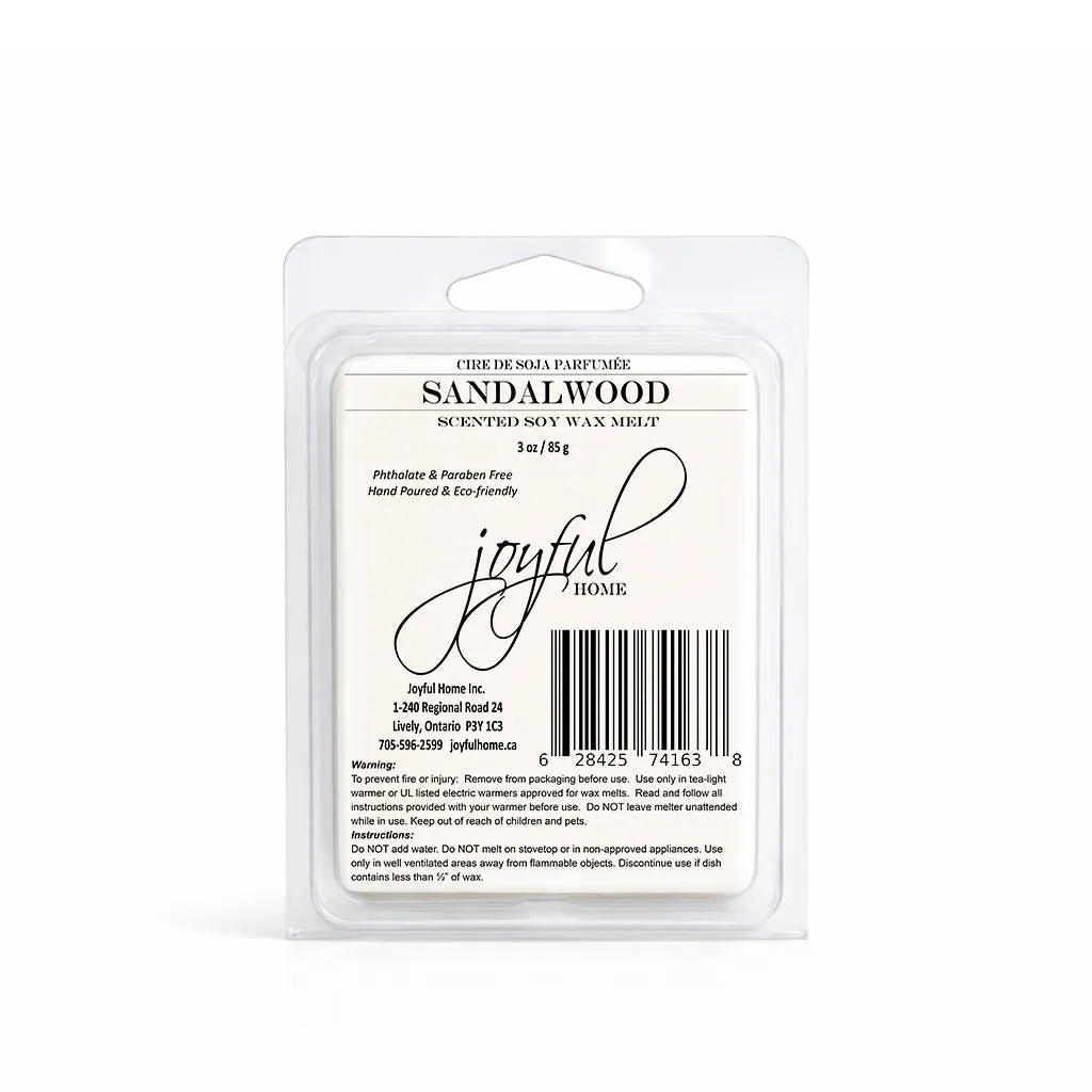 Joyful Home Sandalwood Soy Wax Melt Dye Free Joyful Home Sandalwood Soy Wax Melt Dye Free