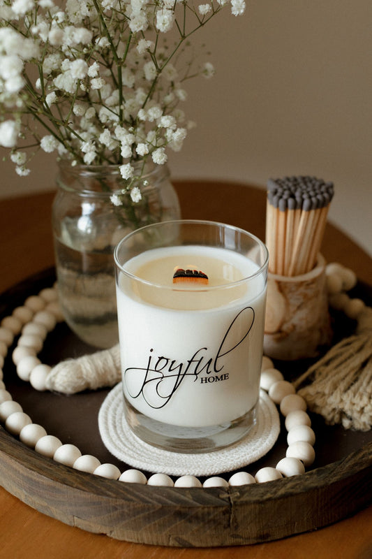 Eucalyptus Wooden Wick Candle - Joyful Home Inc.