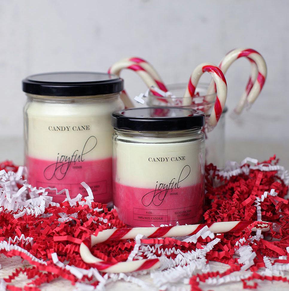 Peppermint Swirl Soy Candles - Joyful Home Inc.