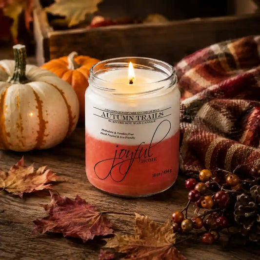 Joyful Home Autumn Trails Soy Wax Candle 16oz_scene