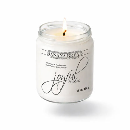 Joyful Home Banana Bread Soy Wax Candle 16oz Dye Free