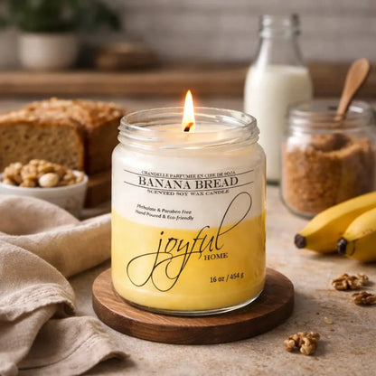 Joyful Home Banana Bread Soy Wax Candle 16oz Scene