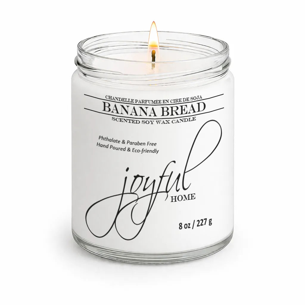 Joyful Home Banana Bread Soy Wax Candle 8oz Dye Free