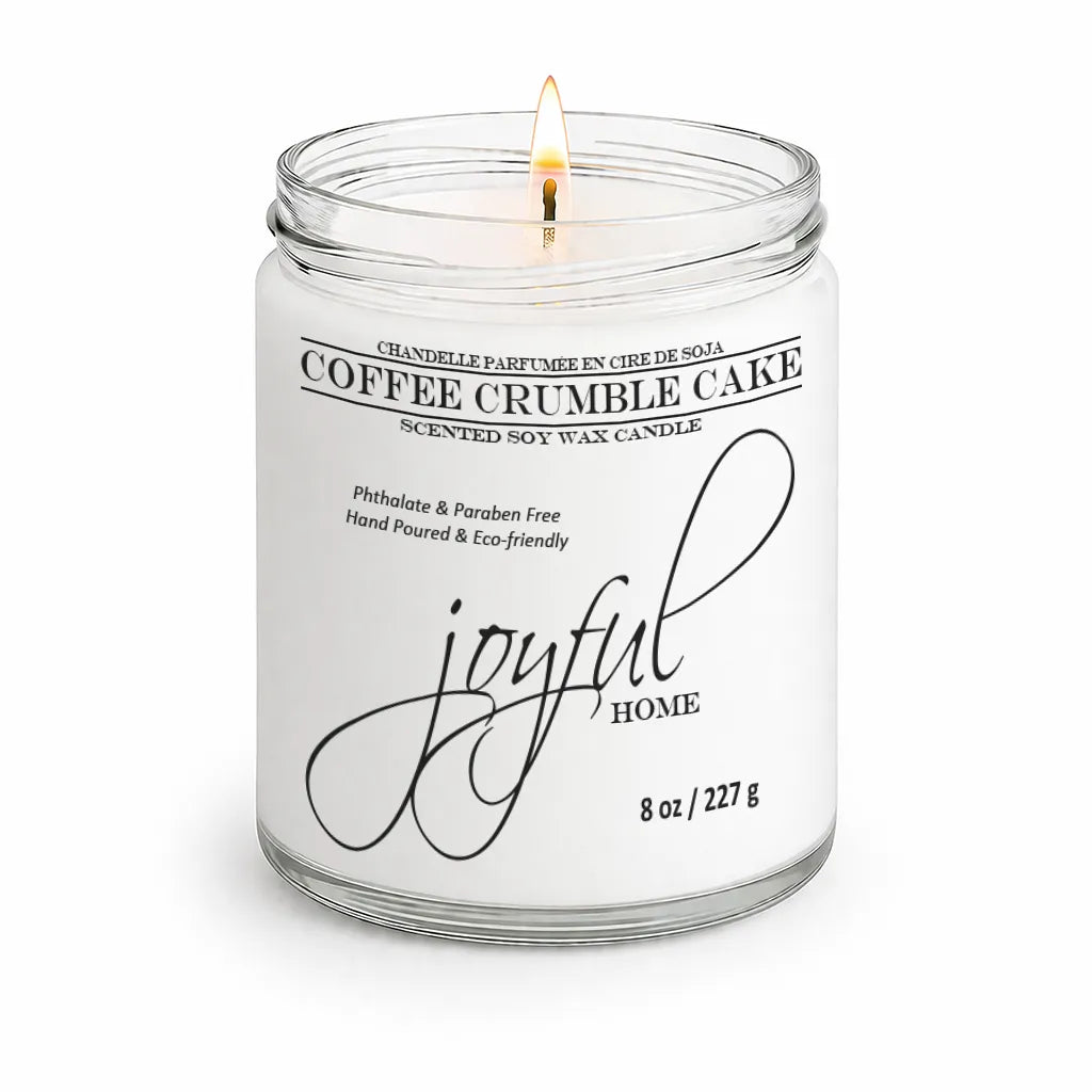 Joyful Home Coffee Crumble Cake Soy Wax Candle 8oz Dye Free