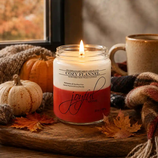 Joyful Home Cozy Flannel Soy Wax Candle 16oz Scene