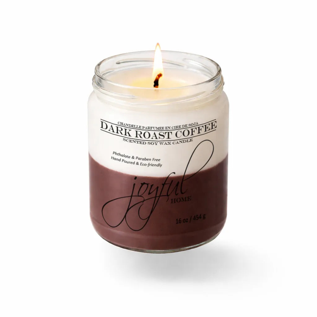 Joyful Home Dark Roast Coffee Soy Wax Candle 16oz