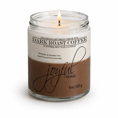 Joyful Home Dark Roast Coffee Soy Wax Candle 8oz