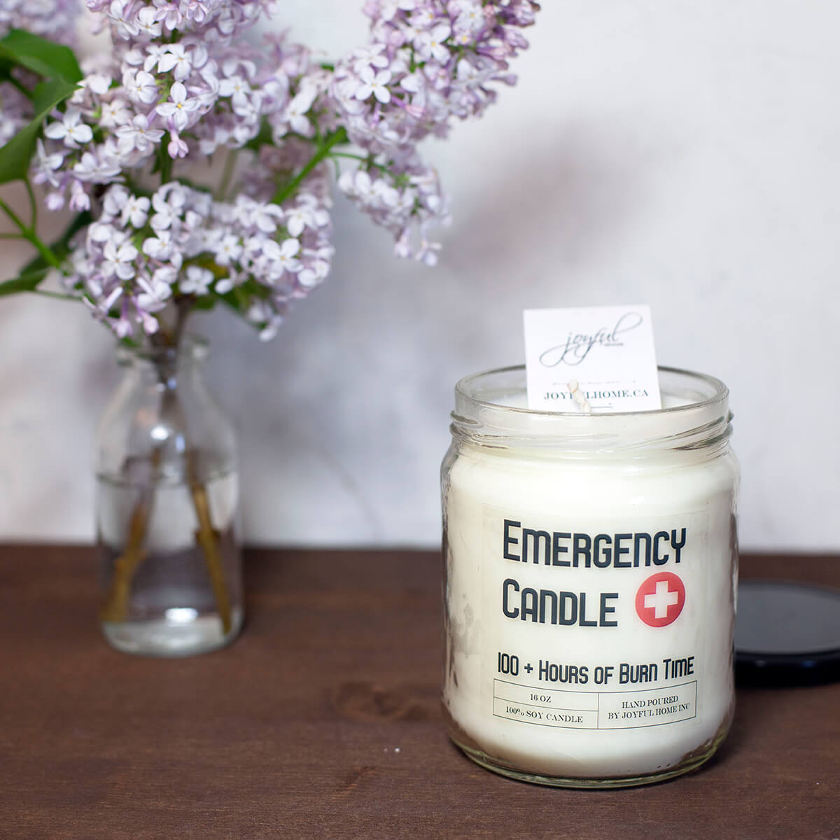 Joyful Home Emergency Unscented Soy Wax Candle 16oz