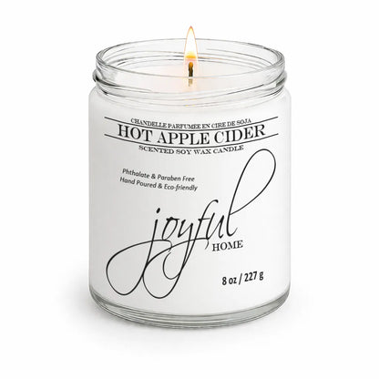 Joyful Home Hot Apple Cider Soy Wax Candle 8oz Dye Free