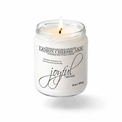 Joyful Home Lemon Cheesecake Soy Wax Candle 16oz Dye Free