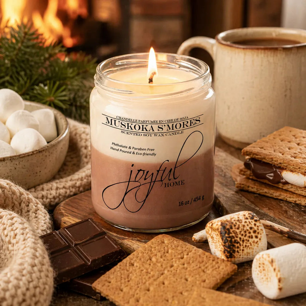 Joyful Home Muskoka Smores Soy Wax Candle 16oz Scene