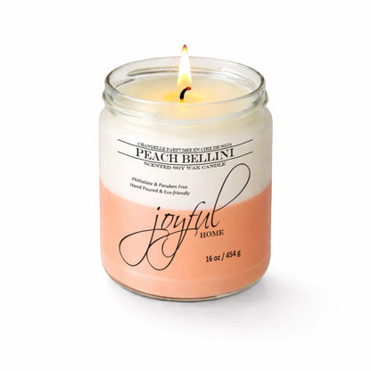 Joyful Home Peach Bellini Soy Wax Candle 16oz