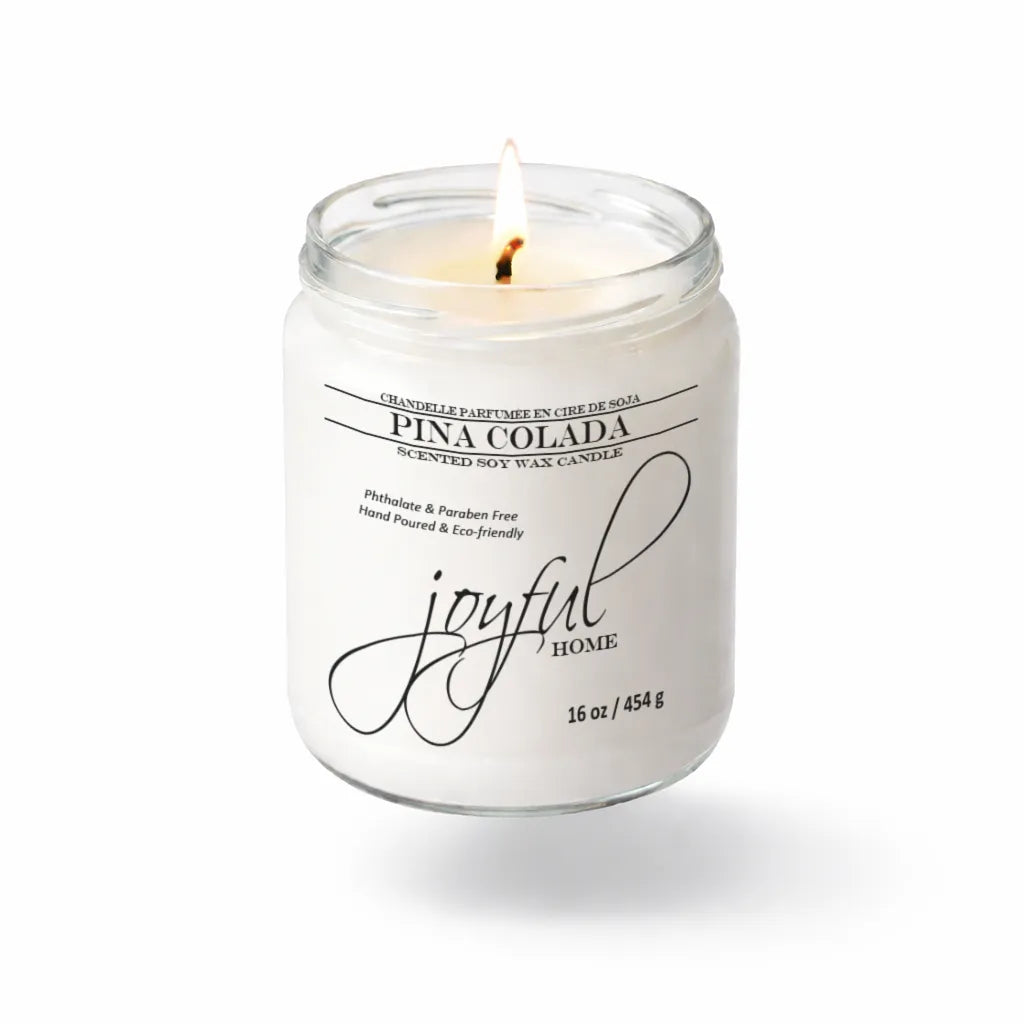 Joyful Home Pina Colada Soy Wax Candle 16oz Dye Free