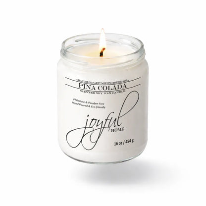 Joyful Home Pina Colada Soy Wax Candle 16oz Dye Free