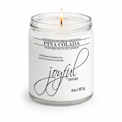 Joyful Home Pina Colada Soy Wax Candle 8oz Dye Free