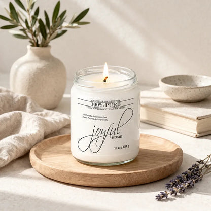 Joyful Home Pure Soy Wax Candle 16oz Scene