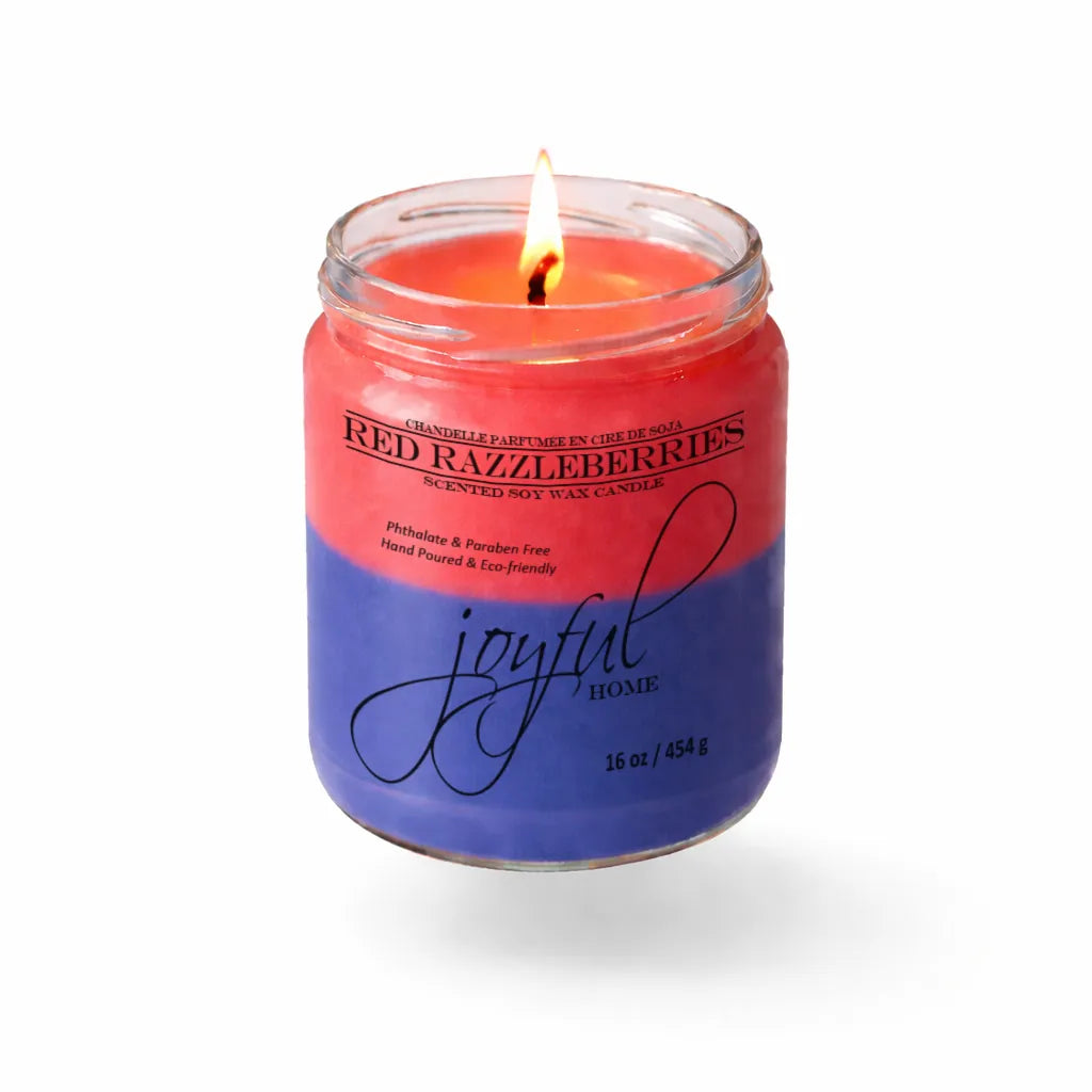 Joyful Home Red Razzleberries Soy Wax Candle 16oz