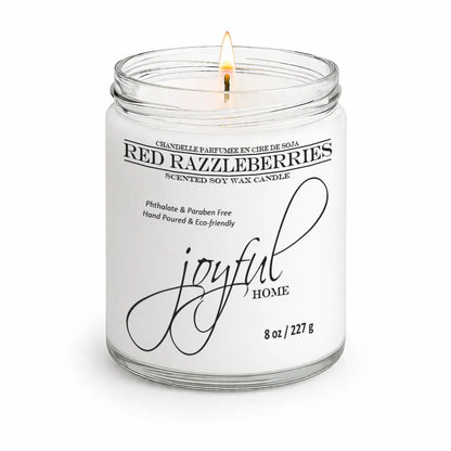 Joyful Home Red Razzleberries Soy Wax Candle 8oz Dye Free