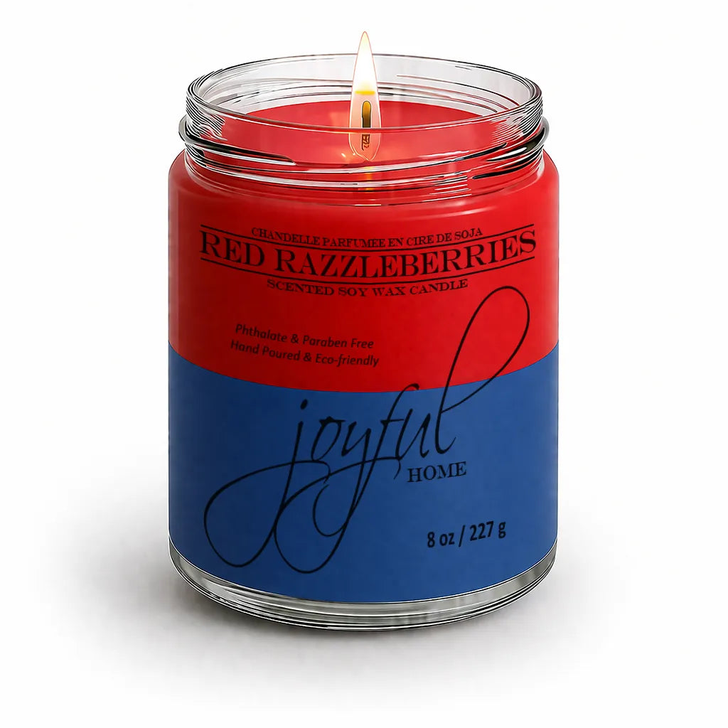 Joyful Home Red Razzleberries Soy Wax Candle 8oz