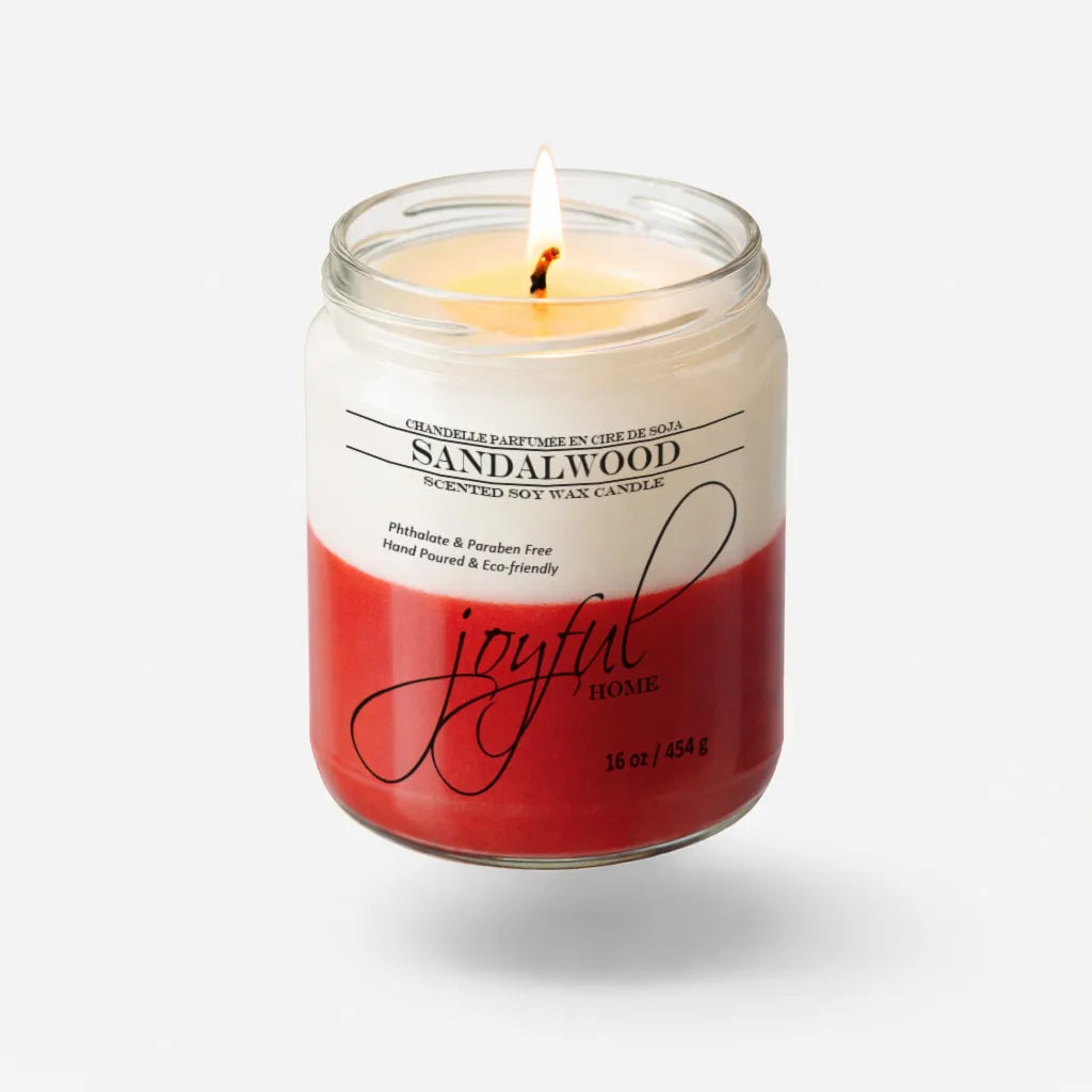 Joyful Home Sandalwood Soy Wax Candle 16oz