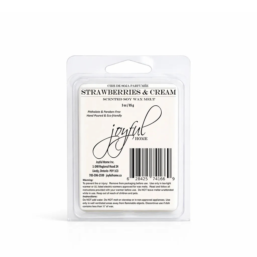 Joyful Home Strawberries Cream Soy Wax Melt Dye Free