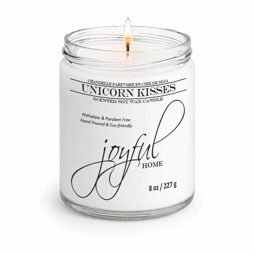 Joyful Home Unicorn Kisses Soy Wax Candle 8oz Dye Free
