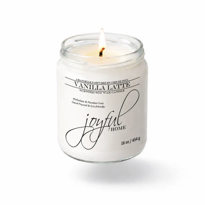 Joyful Home Vanilla Latte Soy Wax Candle 16oz Dye Free
