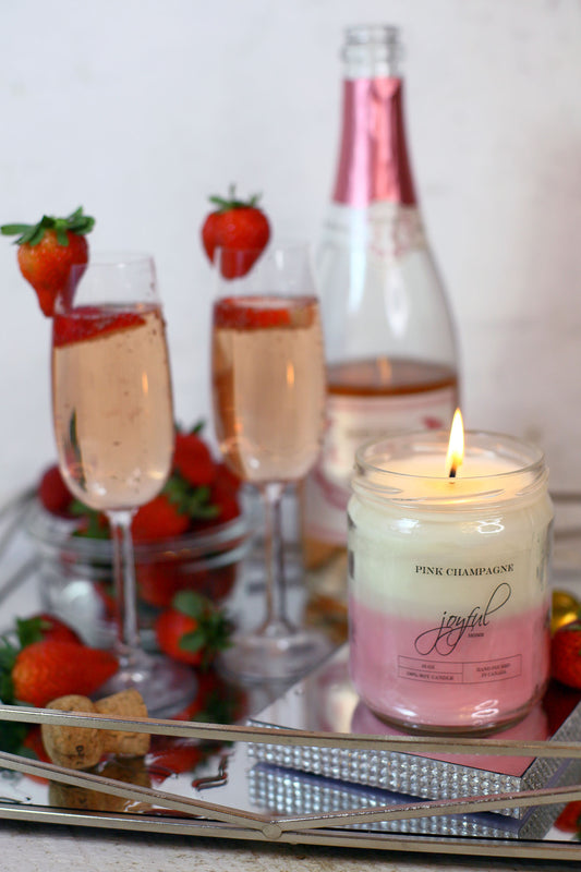 Pink Champagne Soy Candles and Wax Melts